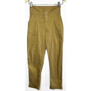 Sea New York High Waist Paperbag Pleated Pant Trousers Tan